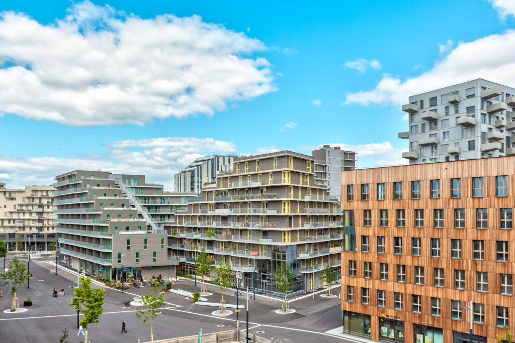 Ansicht von Gebäuden in aspern Seestadt in Wien